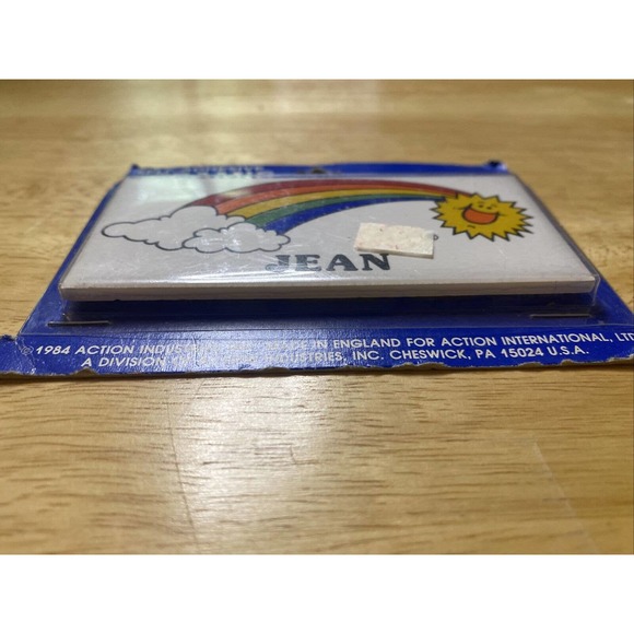 VINTAGE/RETRO JEAN RAINBOW&SUN NEW DEAD STOCK CERAMIC DOOR NAME PLAQUE 1984!! - Picture 6 of 12